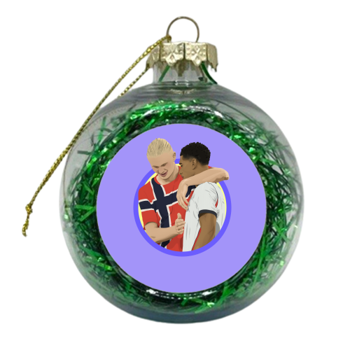 Haaland & Bellingham - xmas bauble by Pink and Pip