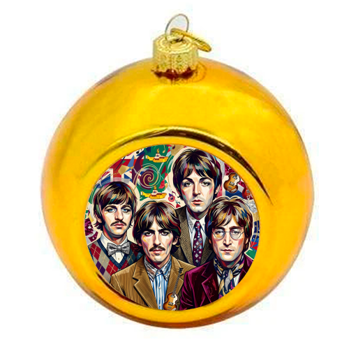 The Beatles: A Pop Art Symphony - colourful christmas bauble by haris kavalla