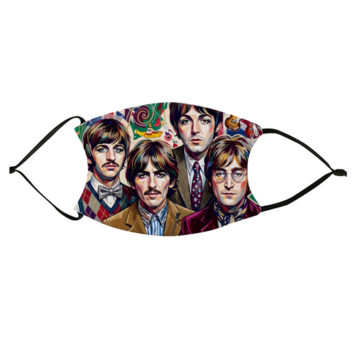 The Beatles: A Pop Art Symphony - face cover mask by haris kavalla
