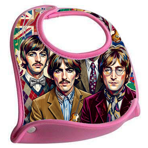The Beatles: A Pop Art Symphony - feeding bib by haris kavalla