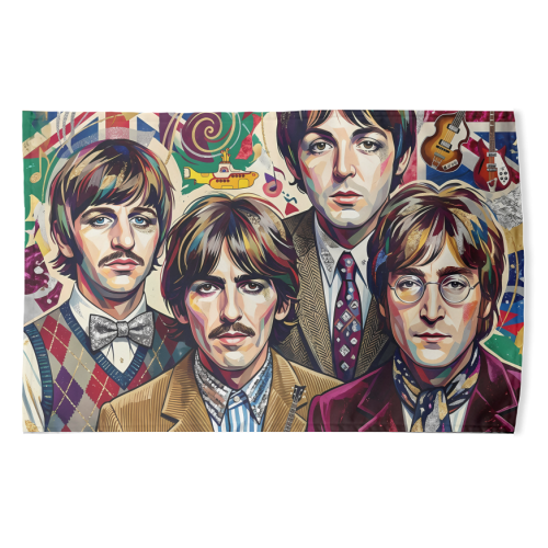 The Beatles: A Pop Art Symphony - funny tea towel by haris kavalla