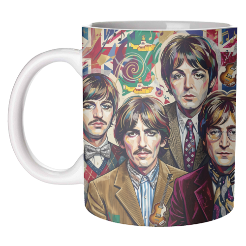 The Beatles: A Pop Art Symphony - unique mug by haris kavalla