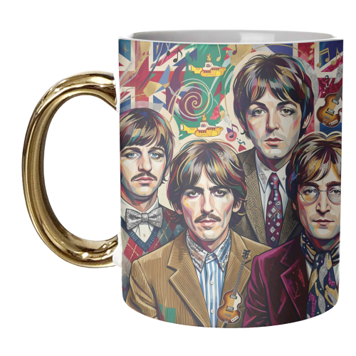 The Beatles: A Pop Art Symphony - unique mug by haris kavalla