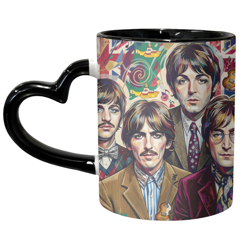 The Beatles: A Pop Art Symphony - unique mug by haris kavalla