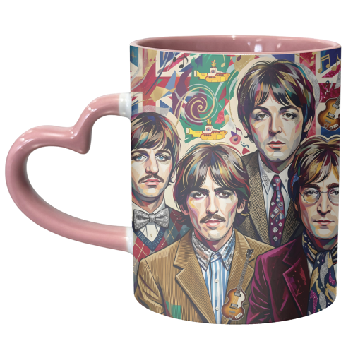 The Beatles: A Pop Art Symphony - unique mug by haris kavalla