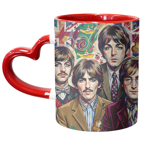 The Beatles: A Pop Art Symphony - unique mug by haris kavalla