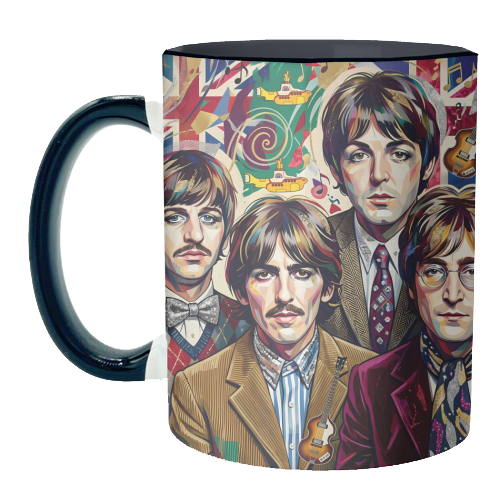 The Beatles: A Pop Art Symphony - unique mug by haris kavalla