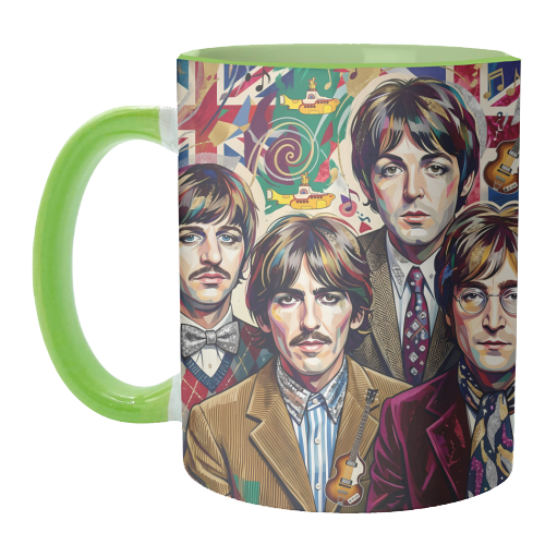 The Beatles: A Pop Art Symphony - unique mug by haris kavalla