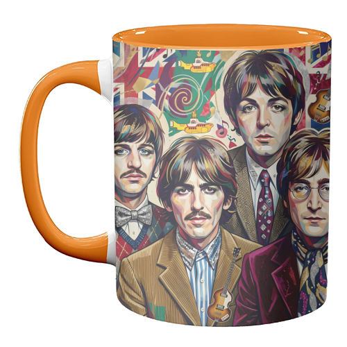 The Beatles: A Pop Art Symphony - unique mug by haris kavalla