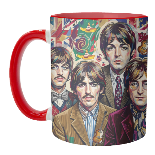 The Beatles: A Pop Art Symphony - unique mug by haris kavalla