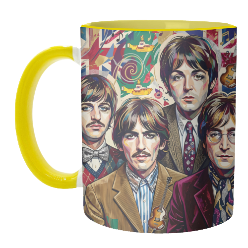 The Beatles: A Pop Art Symphony - unique mug by haris kavalla