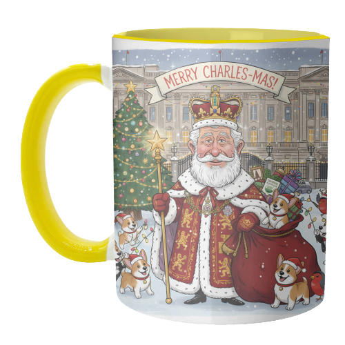Merry Charles-mas! – A Royal Christmas Celebration - unique mug by haris kavalla