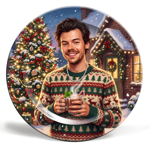 Harry's Cozy Christmas – A Festive Winter Evening - ceramic dinner plate by haris kavalla