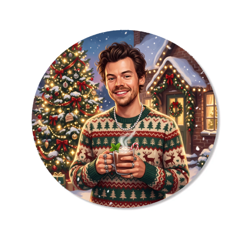 Harry's Cozy Christmas – A Festive Winter Evening - Magnet by haris kavalla