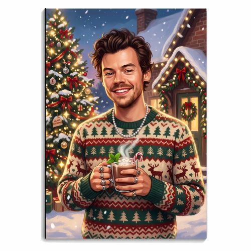 Harry's Cozy Christmas – A Festive Winter Evening - personalised A4, A5, A6 notebook by haris kavalla