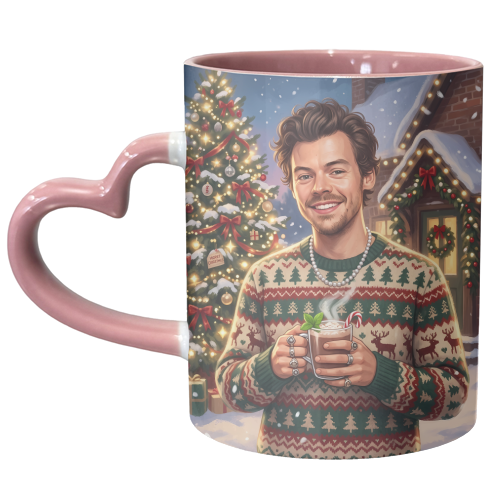 Harry's Cozy Christmas – A Festive Winter Evening - unique mug by haris kavalla