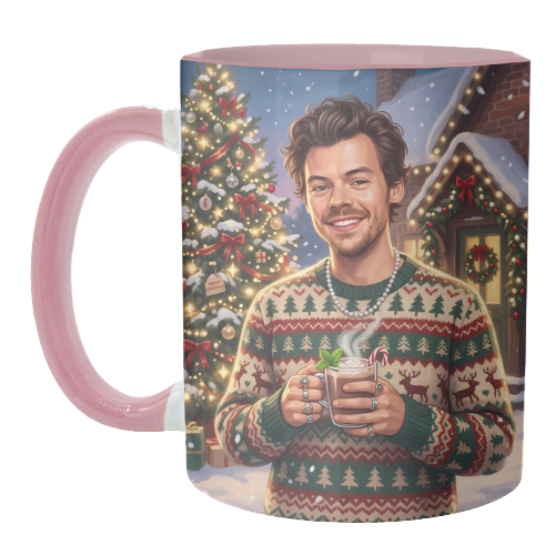 Harry's Cozy Christmas – A Festive Winter Evening - unique mug by haris kavalla