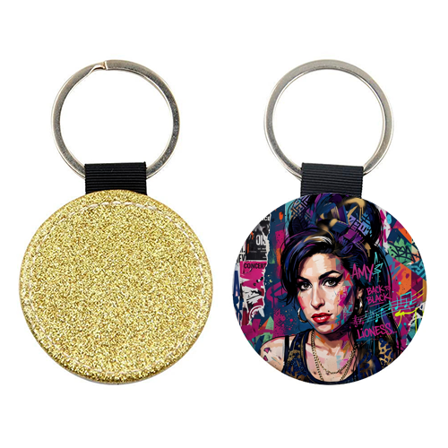 Amy Street Art Portrait - keyring by haris kavalla