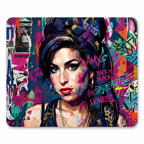 Amy Street Art Portrait - mouse mat by haris kavalla