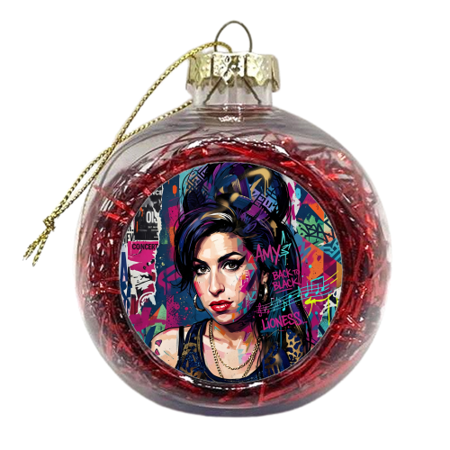 Amy Street Art Portrait - xmas bauble by haris kavalla