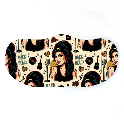 Amy Back to Black Retro Music Pattern - face cover mask by haris kavalla