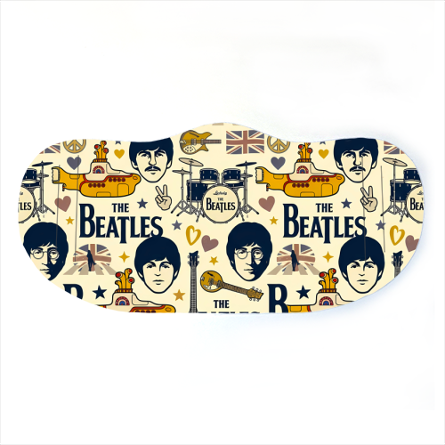 Beatles Retro British Rock Music Illustration - face cover mask by haris kavalla