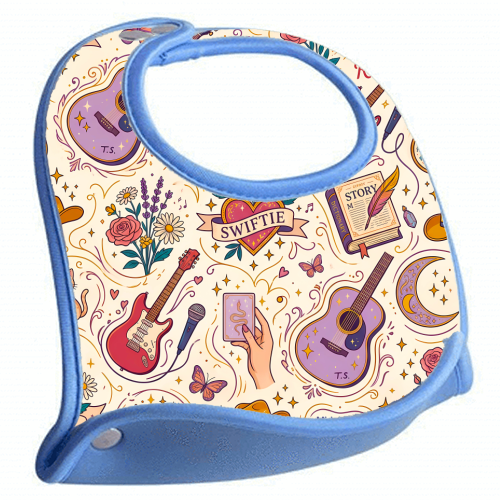 Swiftie Aesthetic Whimsical Music Lover Pattern Art - feeding bib by haris kavalla