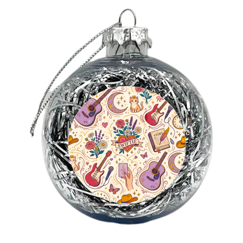 Swiftie Aesthetic Whimsical Music Lover Pattern Art - xmas bauble by haris kavalla
