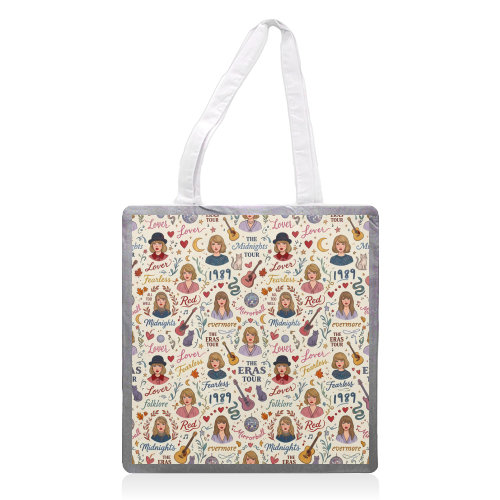 Tay Pattern ,Colourful Music art - printed canvas tote bag by haris kavalla