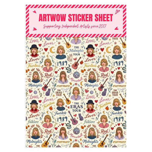 Tay Pattern ,Colourful Music art - Sticker Sheet by haris kavalla