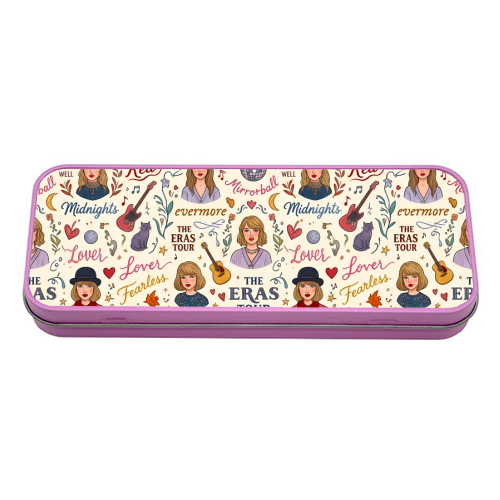 Tay Pattern ,Colourful Music art - tin pencil case by haris kavalla