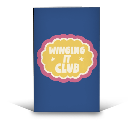 Winging It Club Badge - funny greeting card by Giddy Kipper