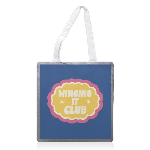 Winging It Club Badge - printed canvas tote bag by Giddy Kipper