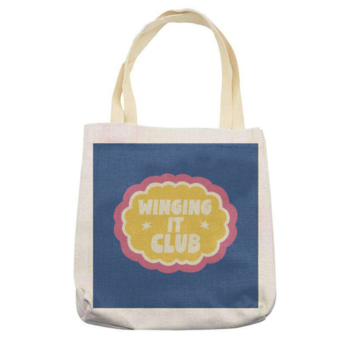Winging It Club Badge - printed canvas tote bag by Giddy Kipper