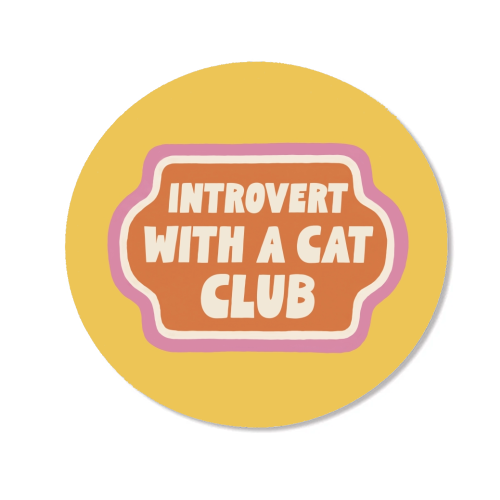 Introvert with a cat club badge - Magnet by Giddy Kipper