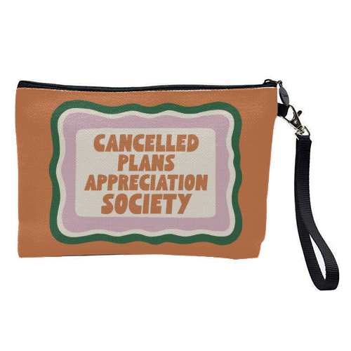 Cancelled Plans Appreciation Society Badge - pretty makeup bag by Giddy Kipper