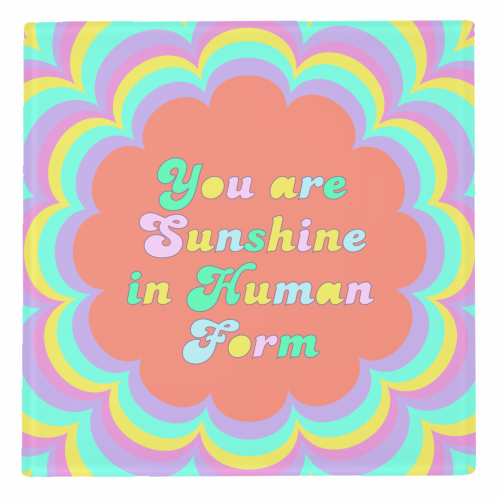 Sunshine in Human Form - personalised beer coaster by Nida Designs