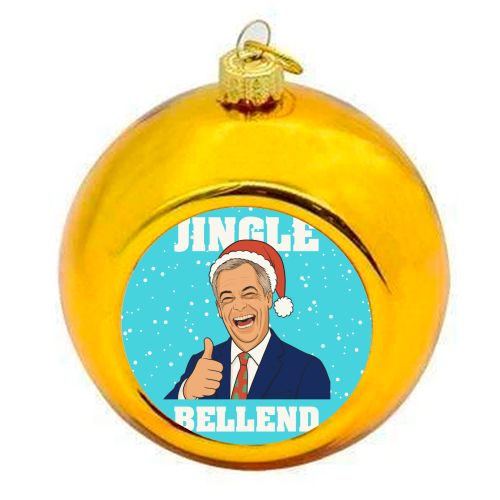 Nigel Farage Reform Funny Christmas Design - colourful christmas bauble by AbiGoLucky