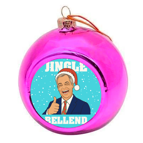 Nigel Farage Reform Funny Christmas Design - colourful christmas bauble by AbiGoLucky