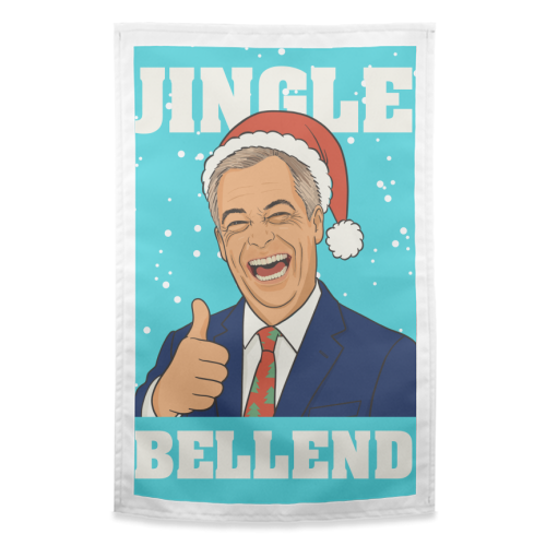 Nigel Farage Reform Funny Christmas Design - funny tea towel by AbiGoLucky