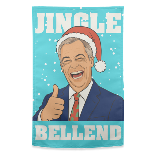 Nigel Farage Reform Funny Christmas Design - funny tea towel by AbiGoLucky