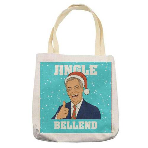 Nigel Farage Reform Funny Christmas Design - printed canvas tote bag by AbiGoLucky
