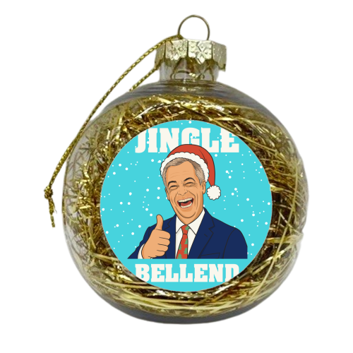 Nigel Farage Reform Funny Christmas Design - xmas bauble by AbiGoLucky