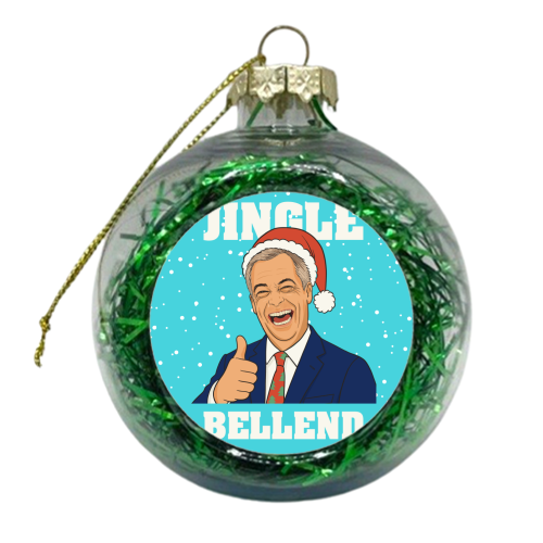 Nigel Farage Reform Funny Christmas Design - xmas bauble by AbiGoLucky