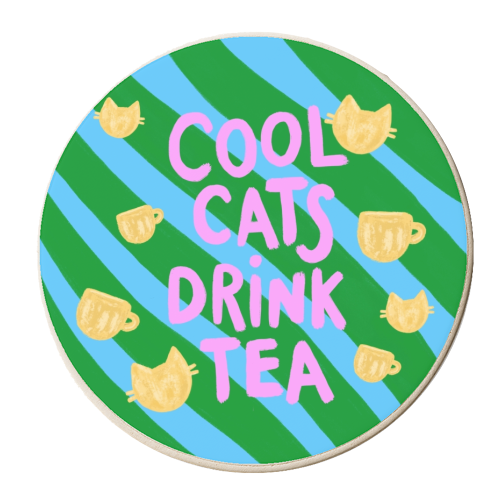 Cool Cats Drink Tea - personalised beer coaster by The Paper Tail