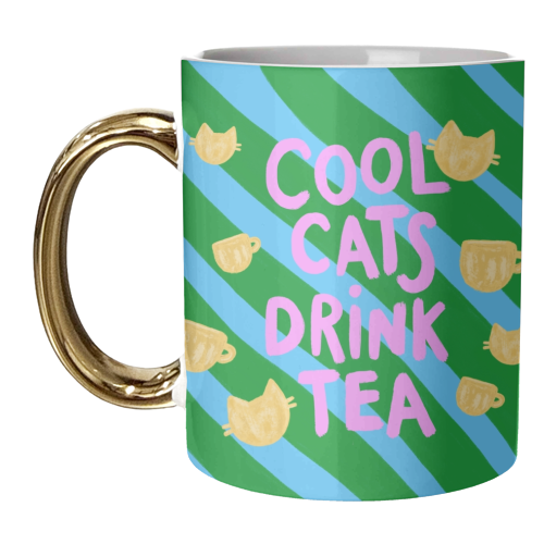 Cool Cats Drink Tea - unique mug by The Paper Tail
