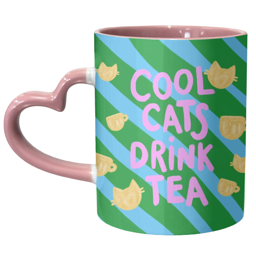 Cool Cats Drink Tea - unique mug by The Paper Tail