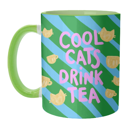 Cool Cats Drink Tea - unique mug by The Paper Tail