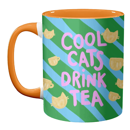 Cool Cats Drink Tea - unique mug by The Paper Tail