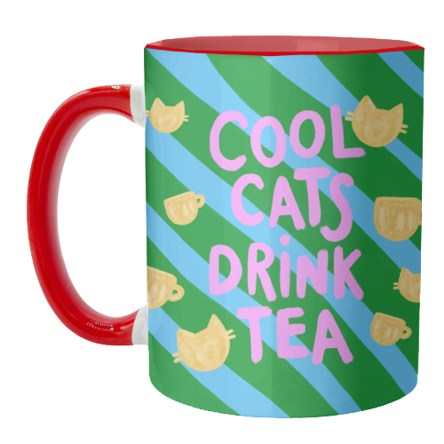 Cool Cats Drink Tea - unique mug by The Paper Tail